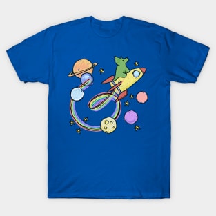 The Triceratops on the Rocket T-Shirt